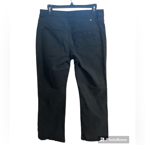 Vintage TOMMY HILFIGER JEANS Y2K Snap Button Fly Bootcut Jeans Black Size 8 - Picture 2 of 11